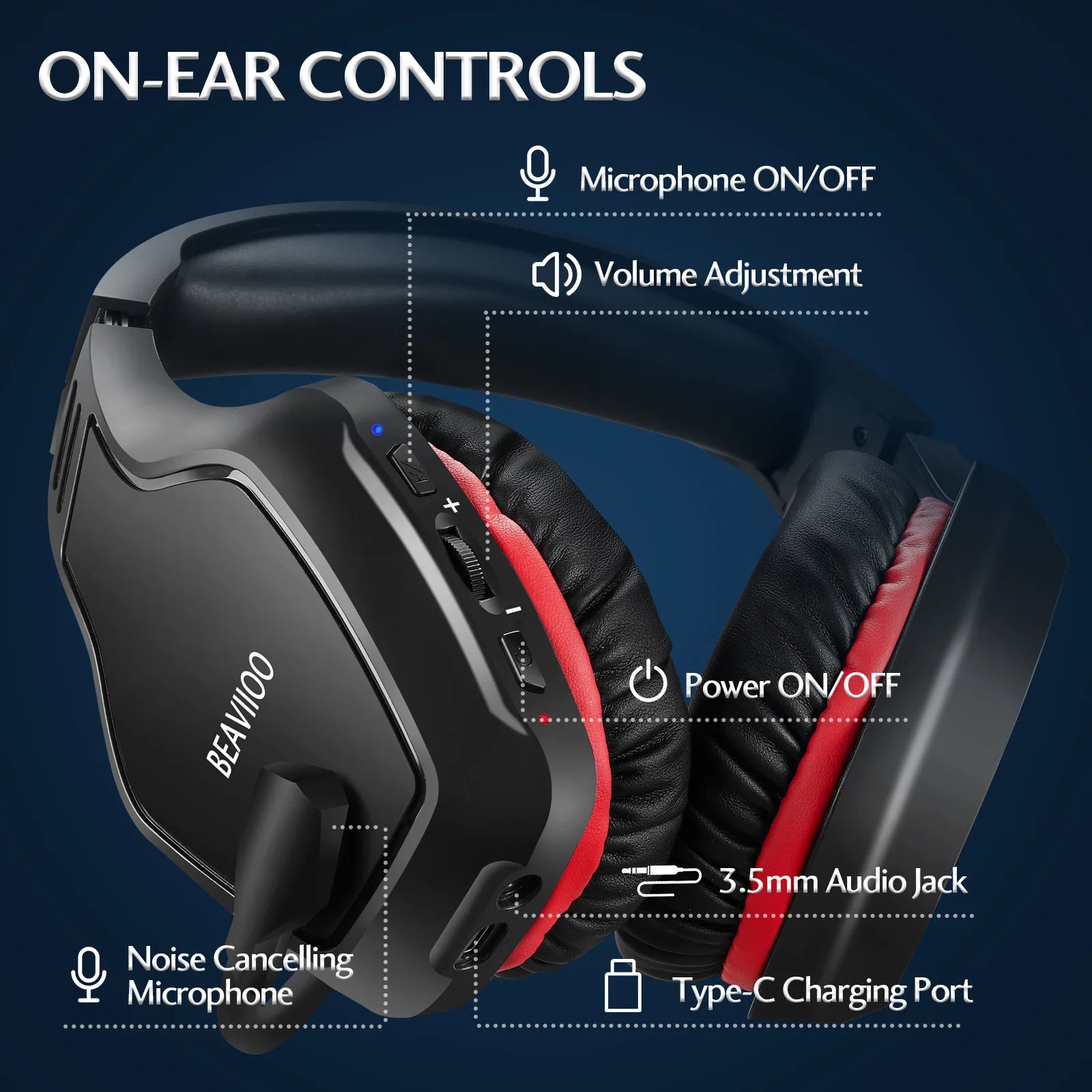 Wireless Gaming Headphones with Noise Cancelling Microphones and Ultra Low Latency for PS5 and PS4