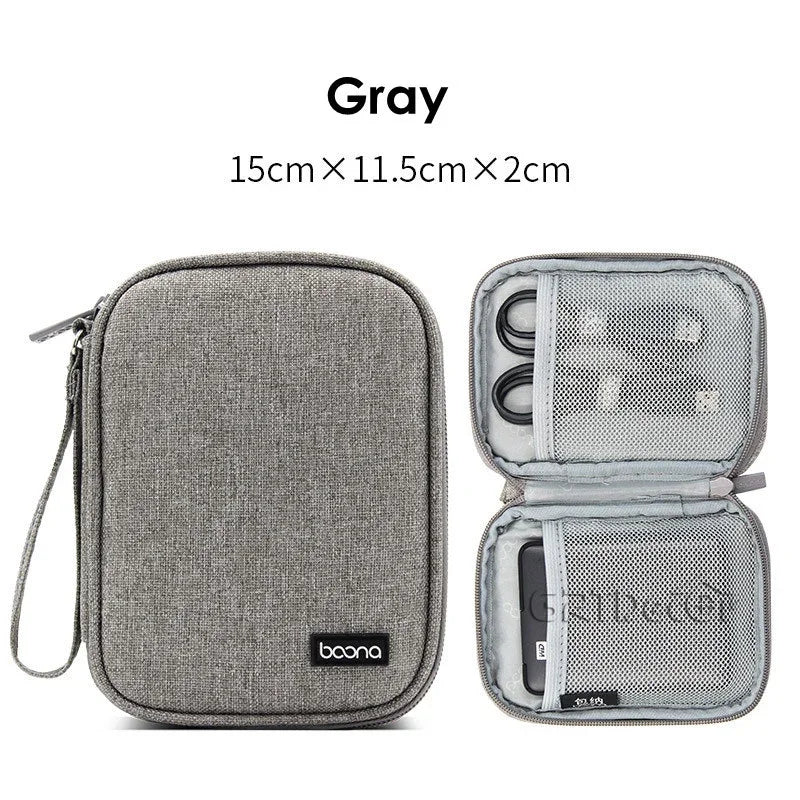 Double Layer Digital Travel Storage Bag for Cables Earphones Hard Drives Phone Accessories Organiser
