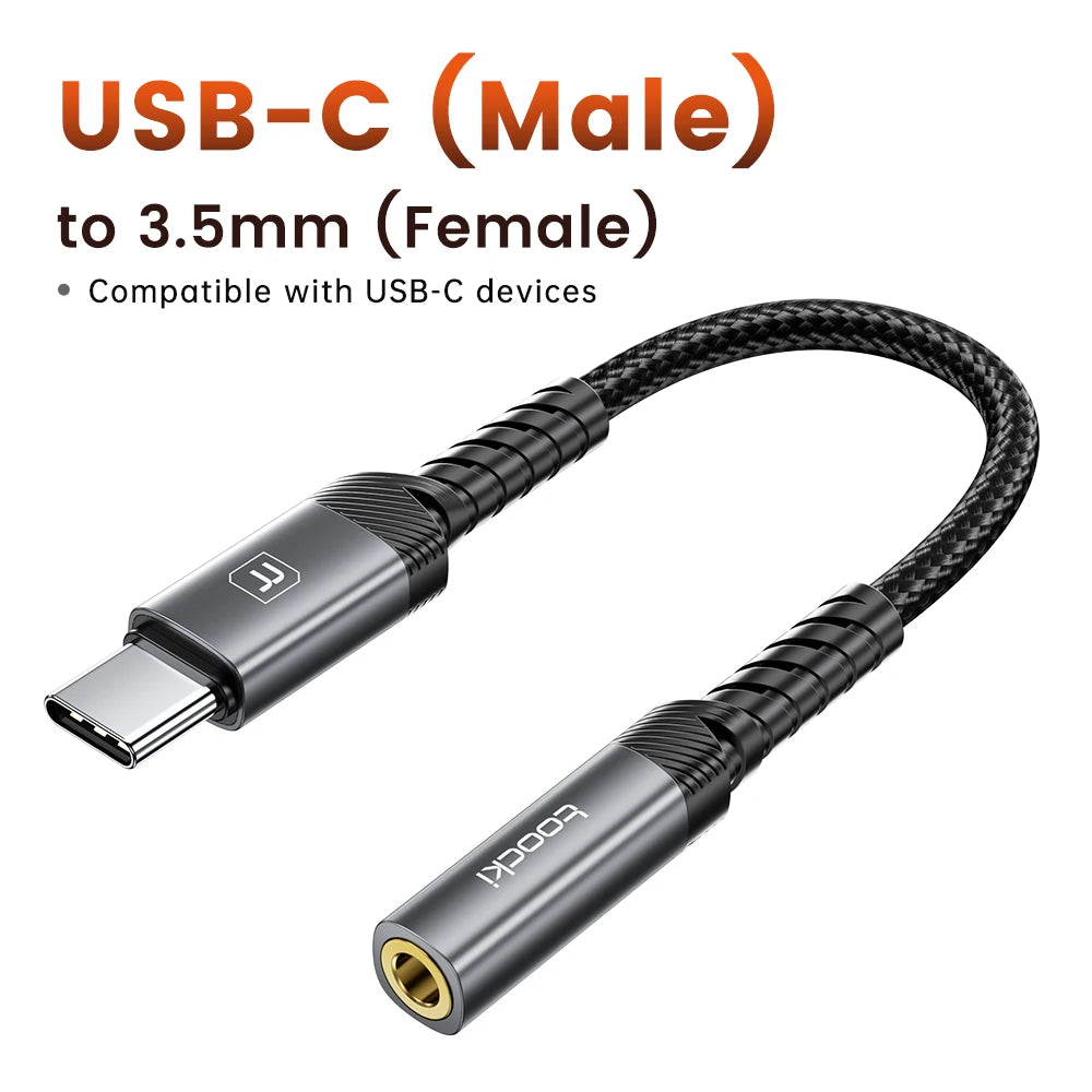 USB C and Lightning to 3.5mm Audio Adapter Cable for Phones Tablets and Laptops