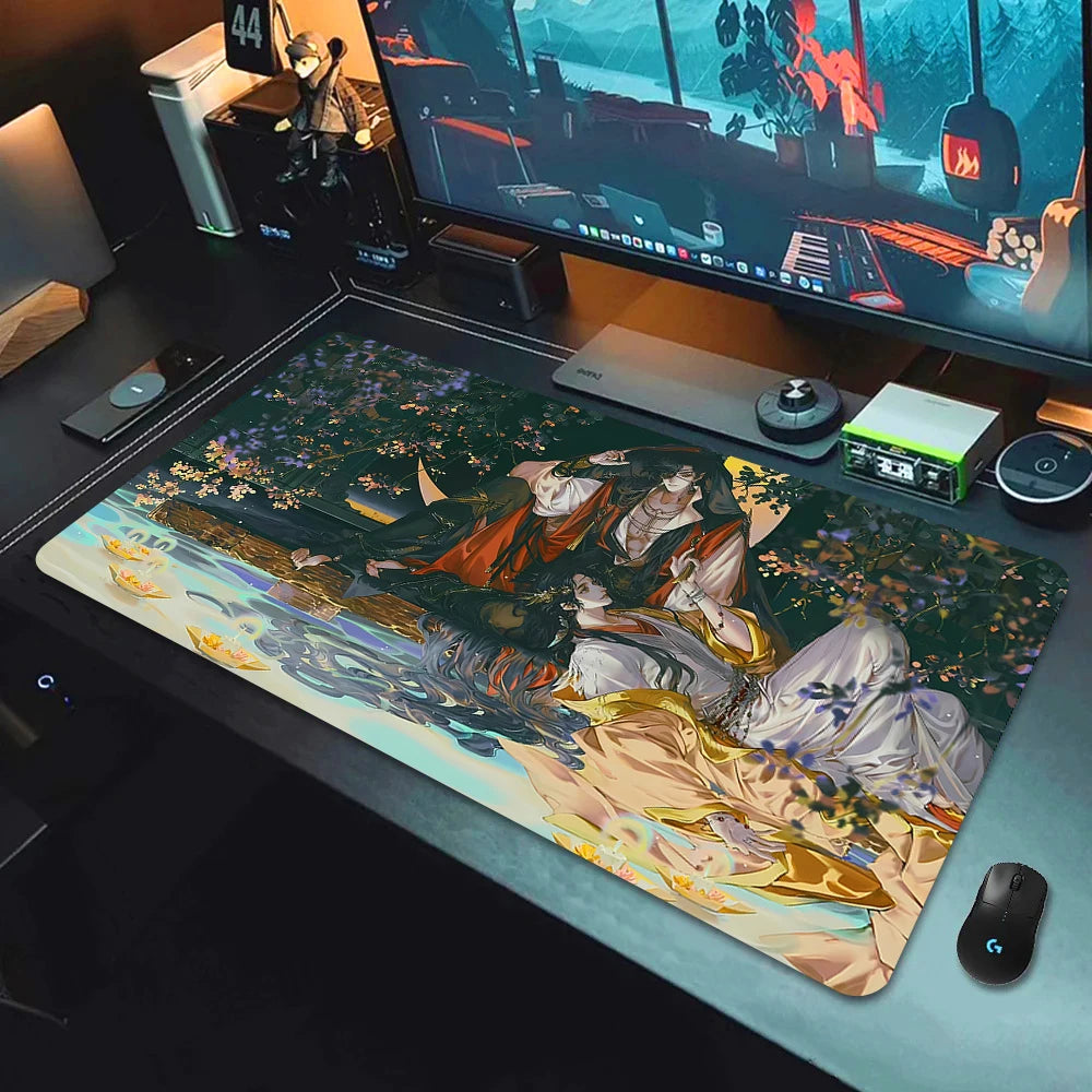 Large Gaming Mouse Pad Anime Desk Mat Non-slip Rubber Surface for Computer and Laptop Setups