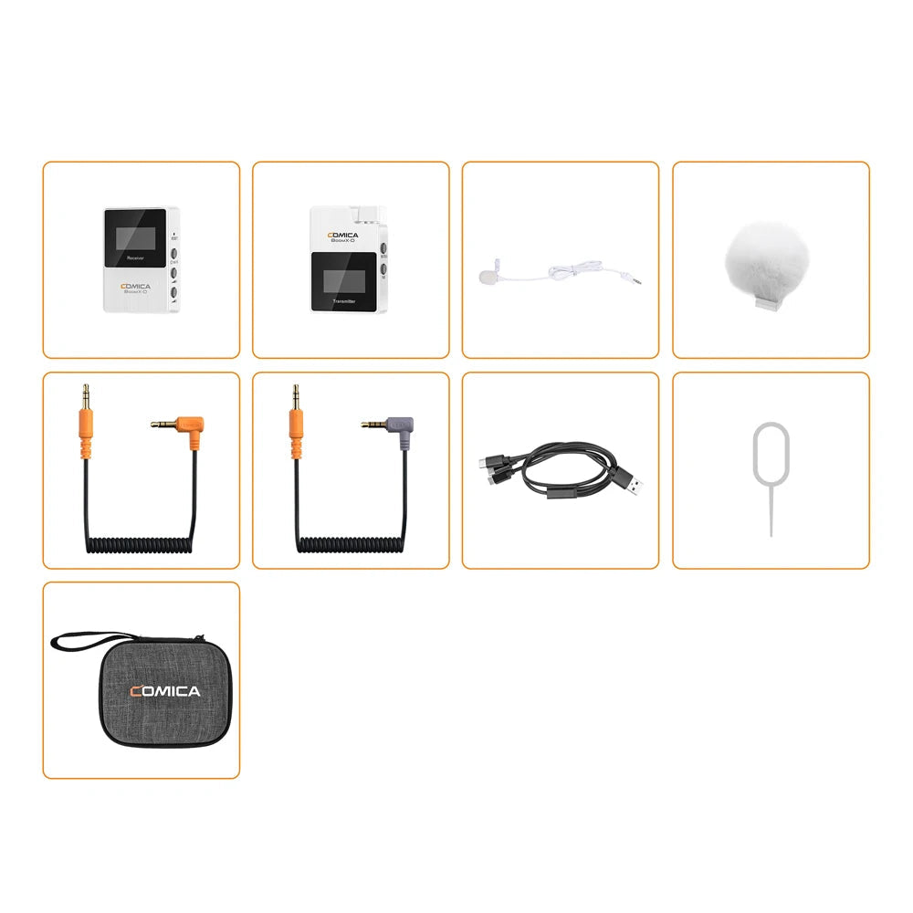 Dual Channel Wireless Lavalier Microphone Set with 2.4G Connectivity for Camera and Smartphone Audio