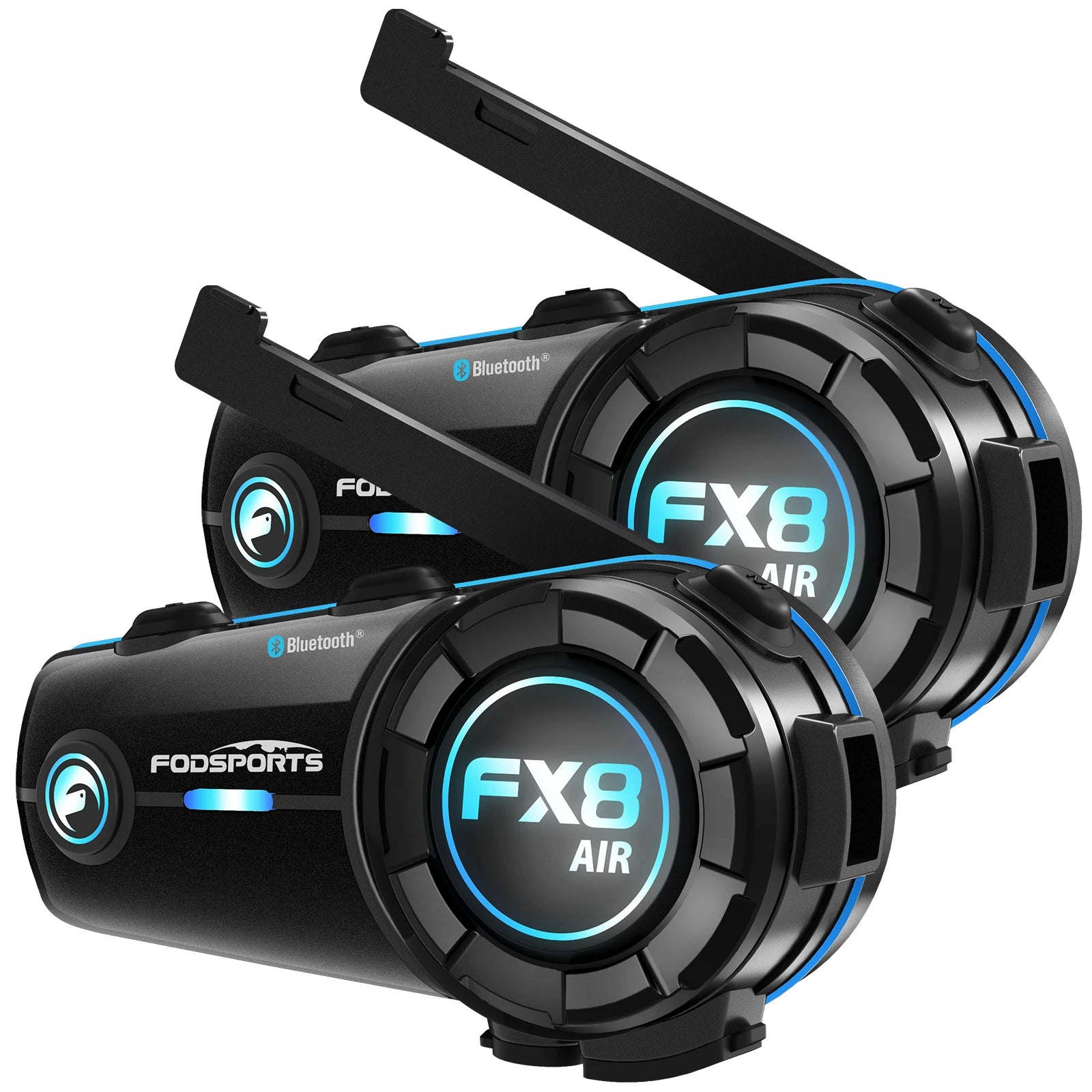 Bluetooth Motorcycle Helmet Intercom Headset with Long-Range Intercom and FM Radio, Pack of 2