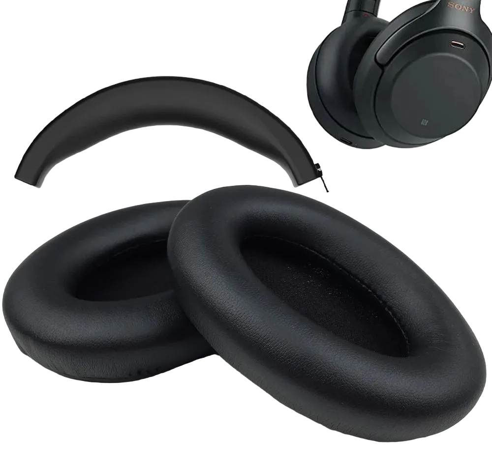 Premium Replacement Memory Foam Protein Leather Earpads Cushions for Over-Ear WH-1000XM3 Headphones