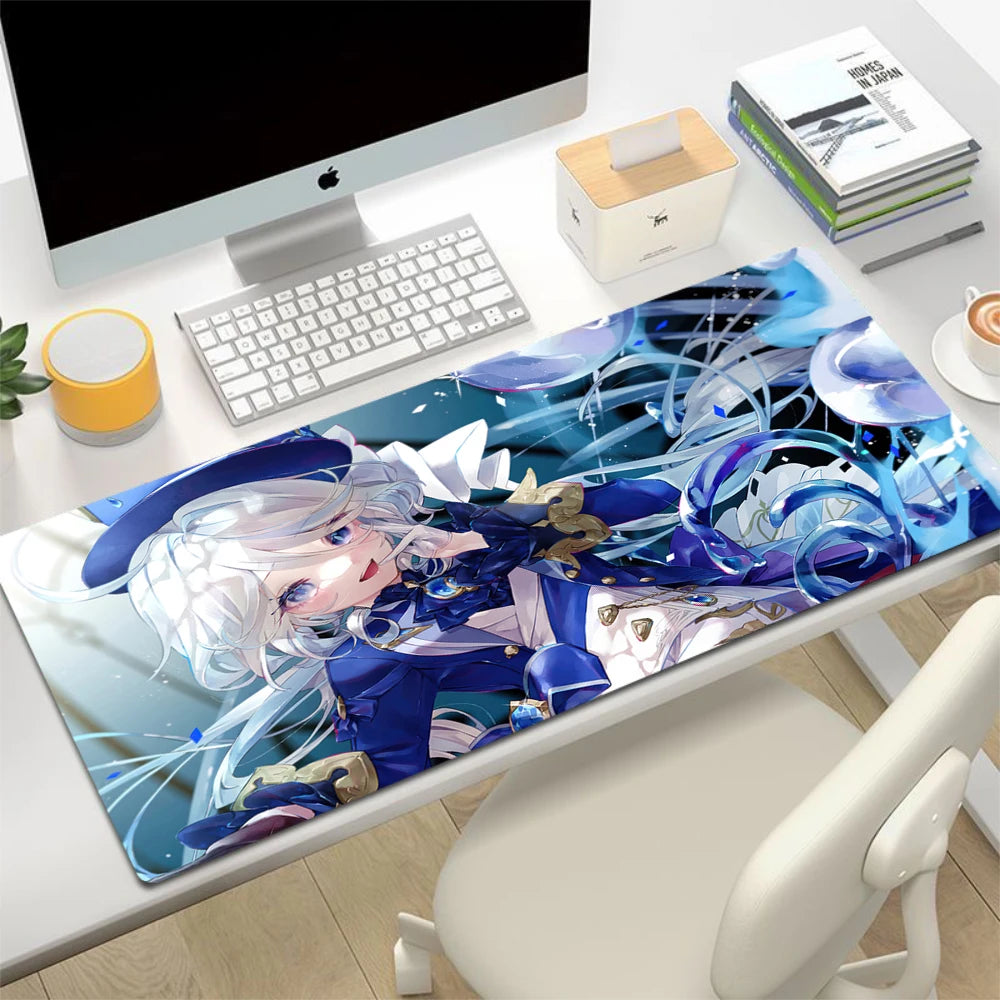 XL Anime Gaming Mouse Pad with Anti-slip Rubber Base, Stitched Edges, Custom Print Options