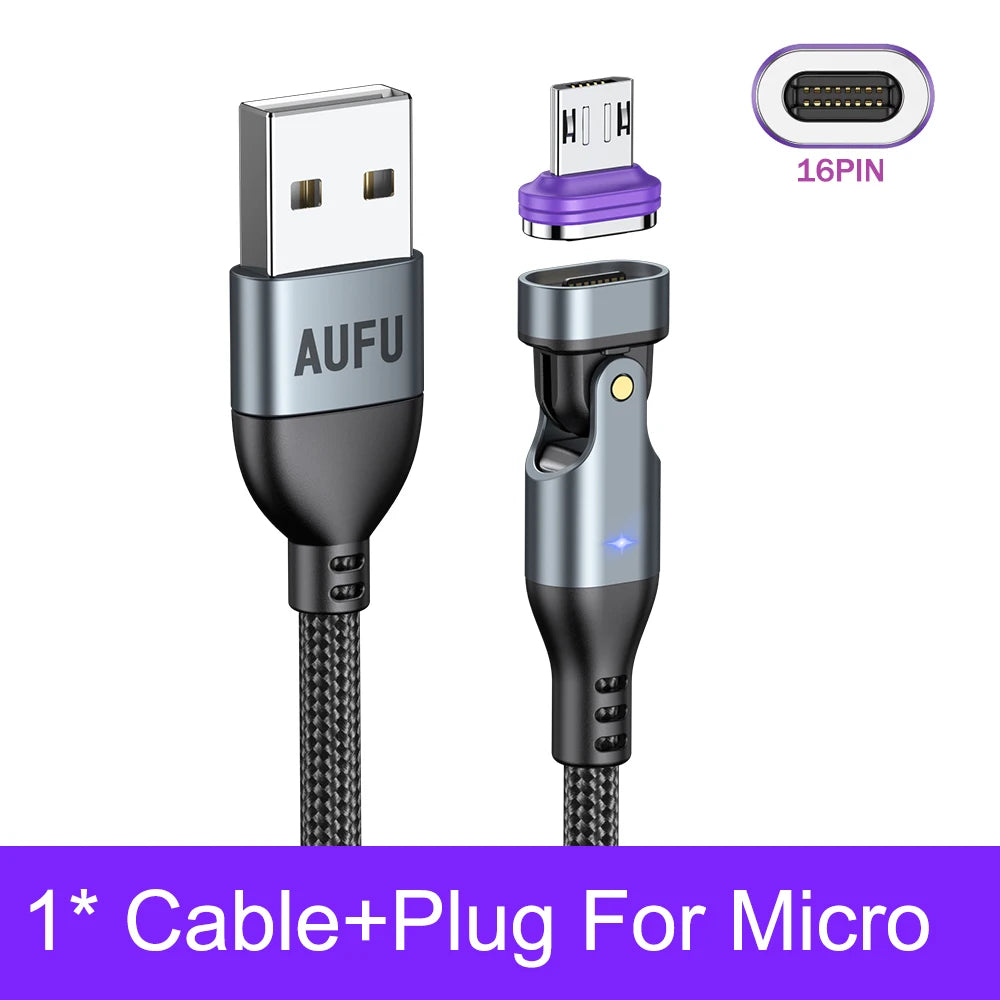 Magnetic USB Fast Charging Cable 3in1 Braided Power and Data Sync Wire