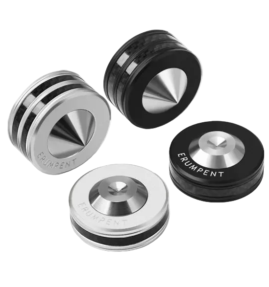 HiFi Speaker Isolation Spikes and Carbon Fibre Floor Mats for Amplifiers and Audio Systems