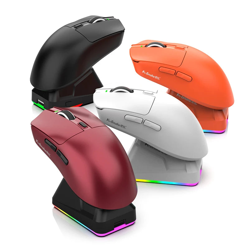 Three Mode Wireless Gaming Mouse with Bluetooth Connectivity and 12000 DPI Optical Sensor