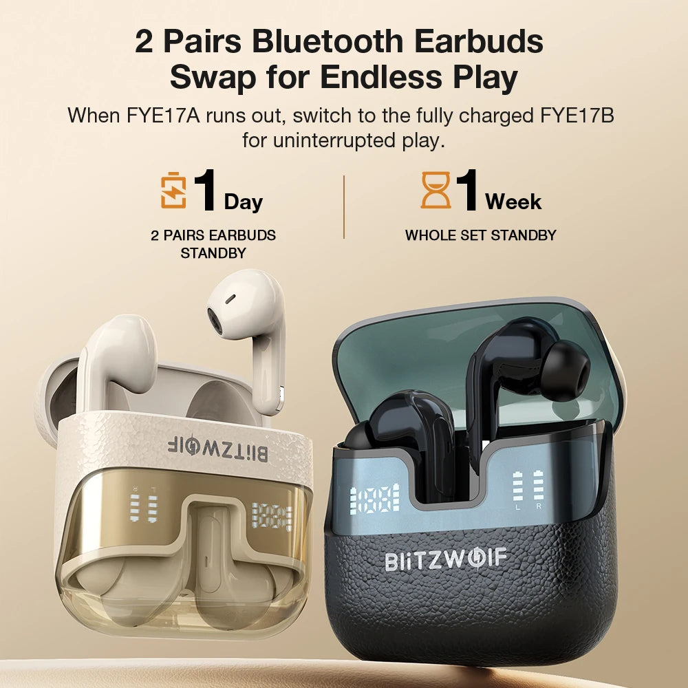 Wireless TWS Earbuds with Dual LED Display and 13mm Drivers for Deep Stereo Sound
