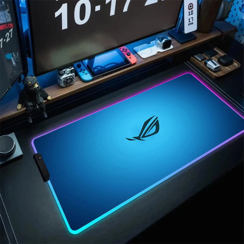 Large RGB Gaming Mouse Pad with Backlight Non Slip Surface for Keyboard and Desk Protection