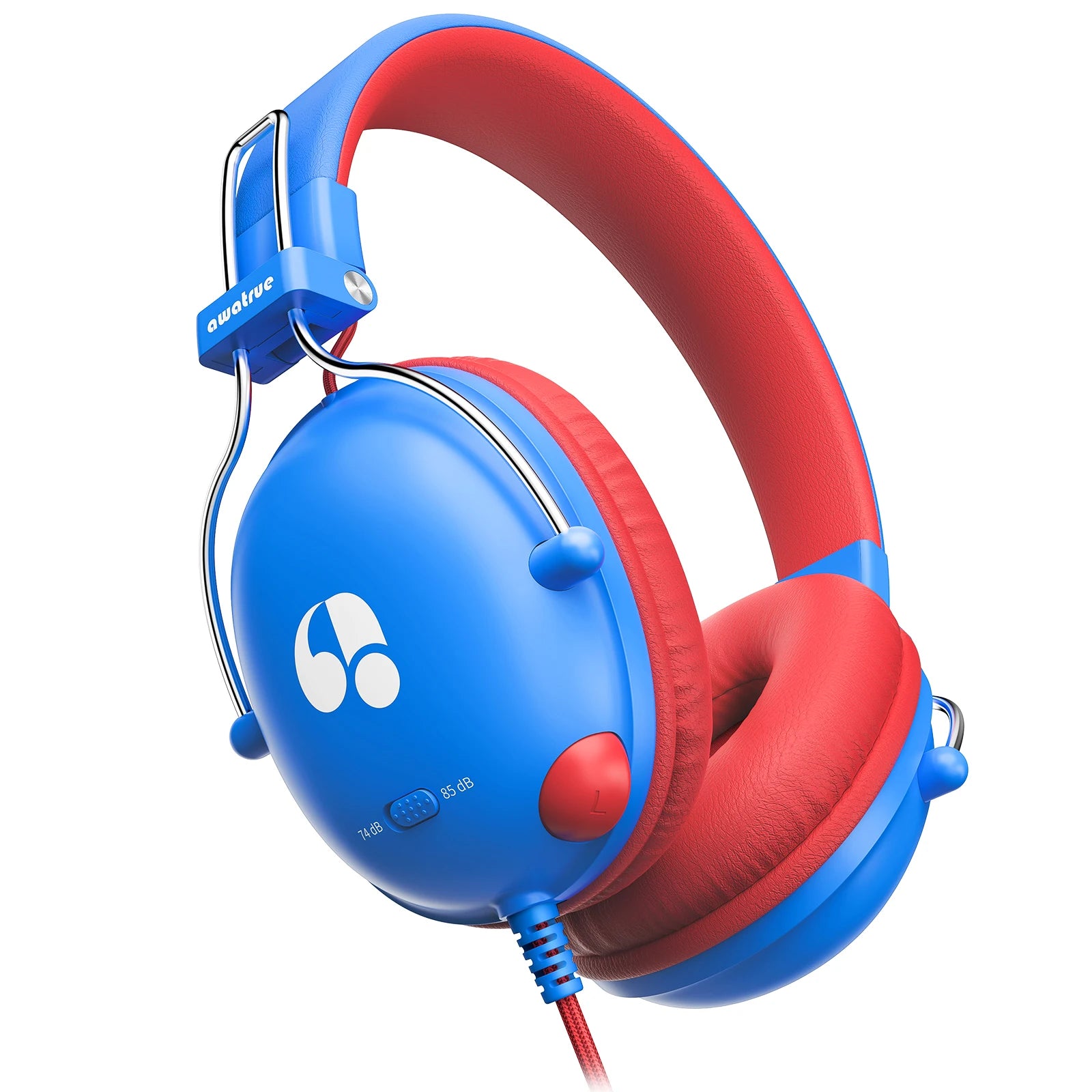 Kids Wired Study Headphones with Safe 74dB/85dB Volume Limiter for Music and Learning