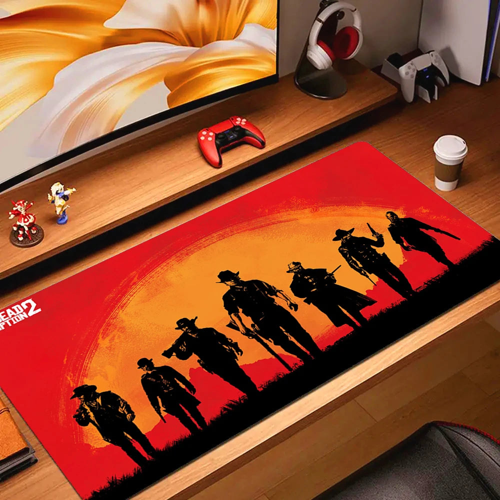 Large Non-slip Gaming Mouse Pad with Stitched Edges and Comfortable Rubber Base for Desktop Use