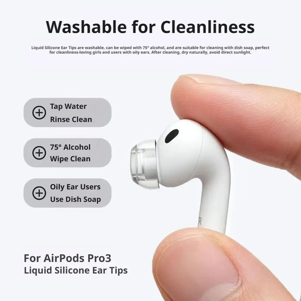 Liquid Silicone Replacement Ear Tips Compatible with AirPods Pro for Enhanced Noise Isolation Comfort