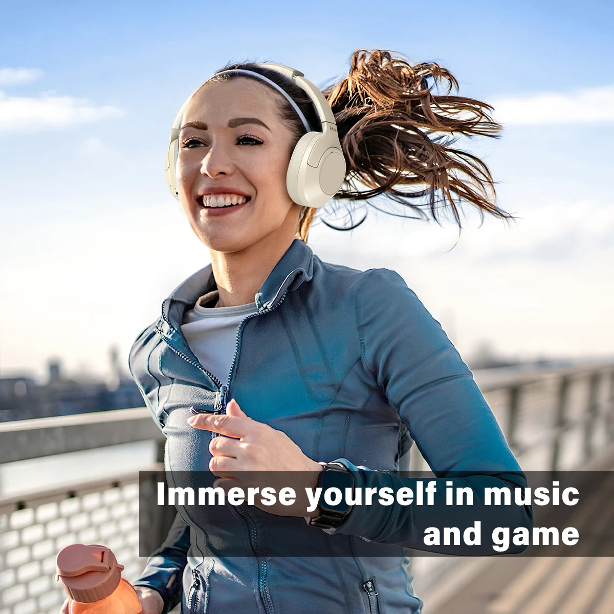 Bluetooth Over-Ear Wireless Headphones with Active Noise Cancelling, 65h Battery, Gaming and Music