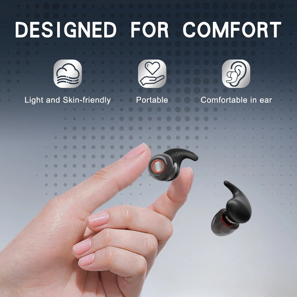 Reusable Silicone Noise Cancelling Earplugs, Filter Mesh Sleep and Waterproof Ear Protectors