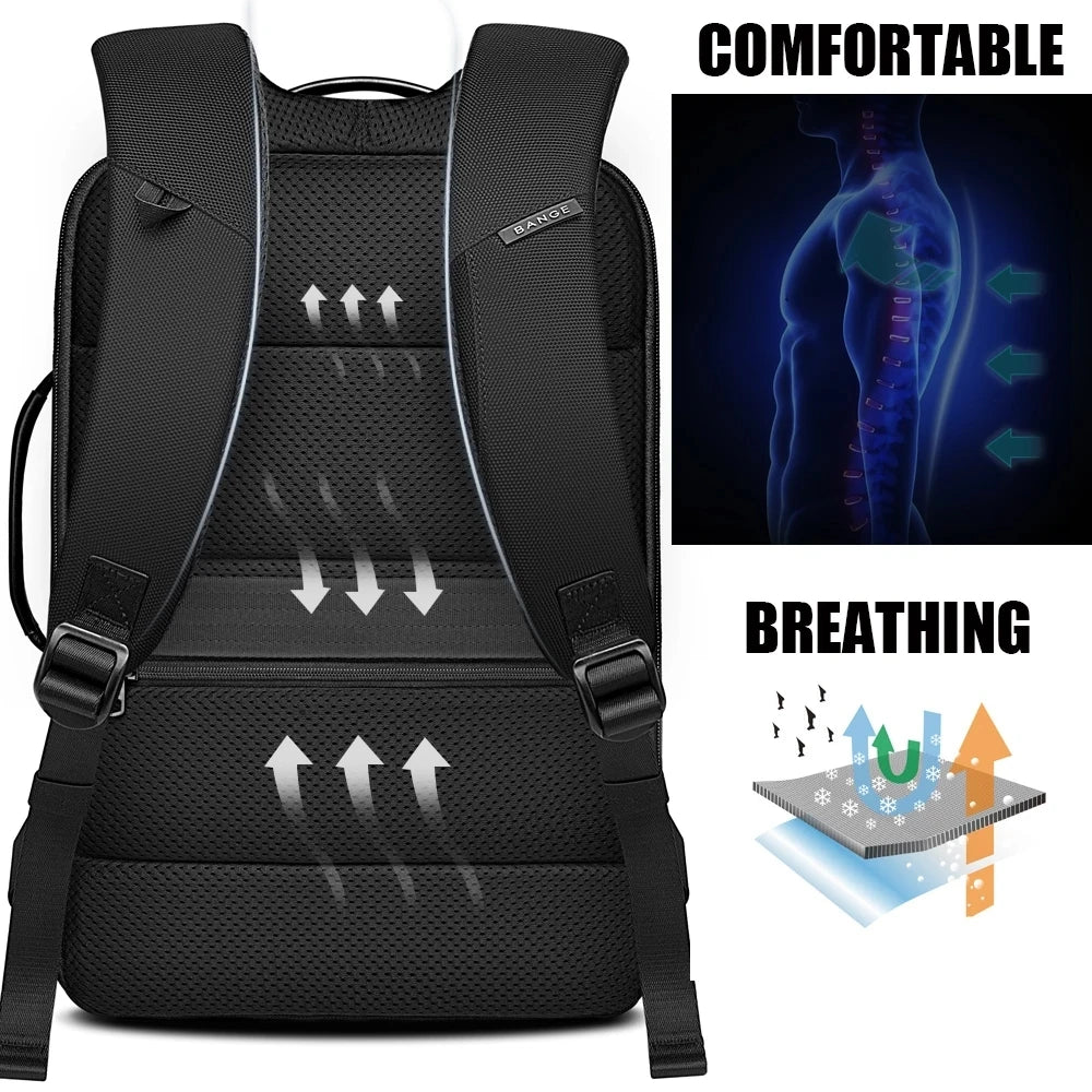 Water Resistant 15 Inch Laptop Backpack with USB Port and Anti Theft Design for Travel Commuting