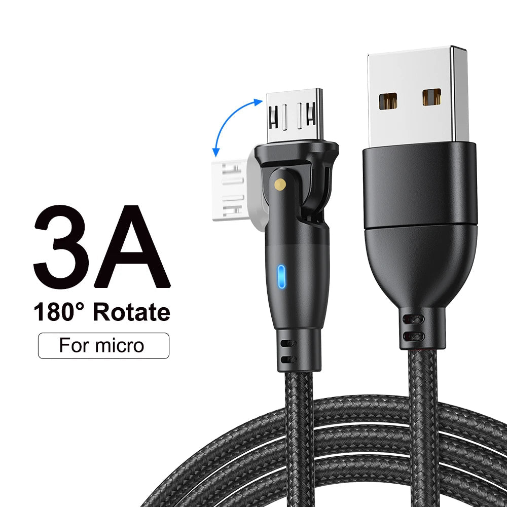 Fast Charging 3A Micro USB Cable for Android Phones with Braided Design and Data Sync