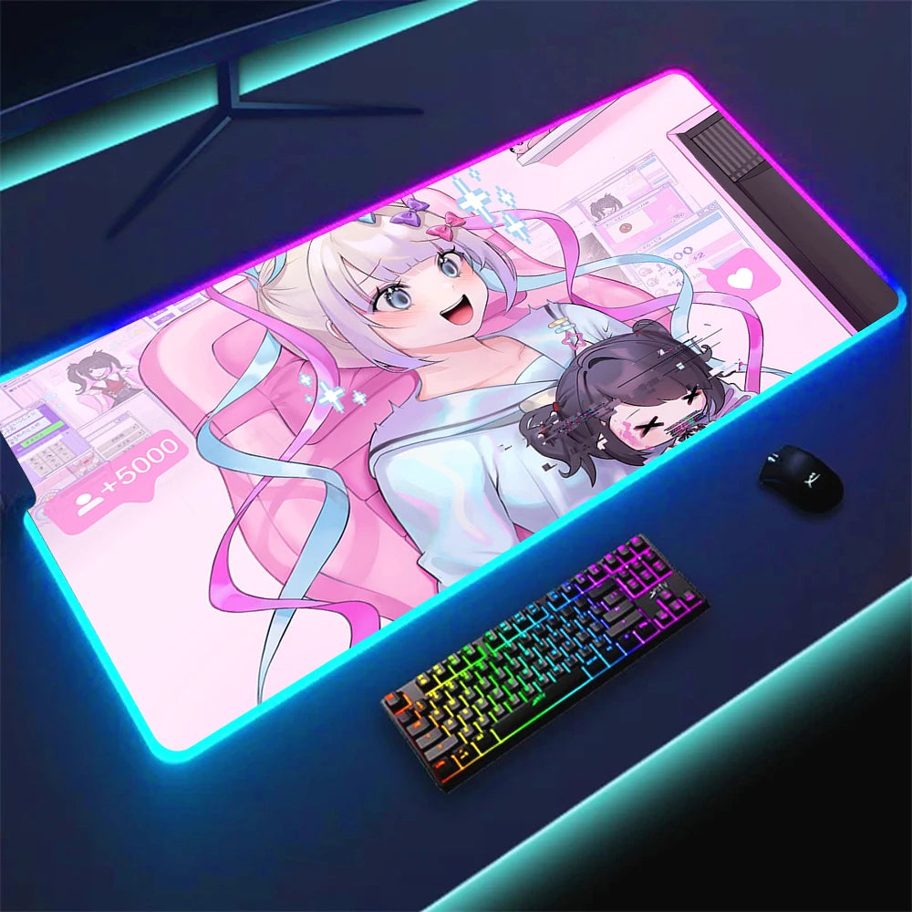 Extended RGB Gaming Mouse Mat with LED Lighting Extra Large Waterproof Non Slip Rubber Surface