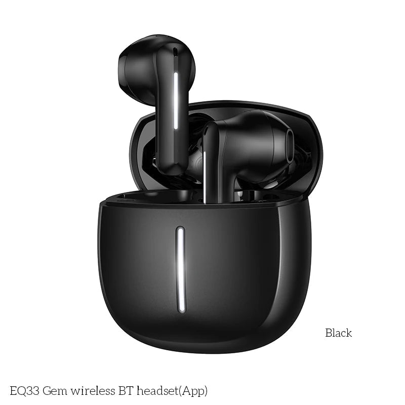 Wireless Semi in Ear Bluetooth Earbuds with APP Control, Stereo Sound and Microphone, HiFi Audio