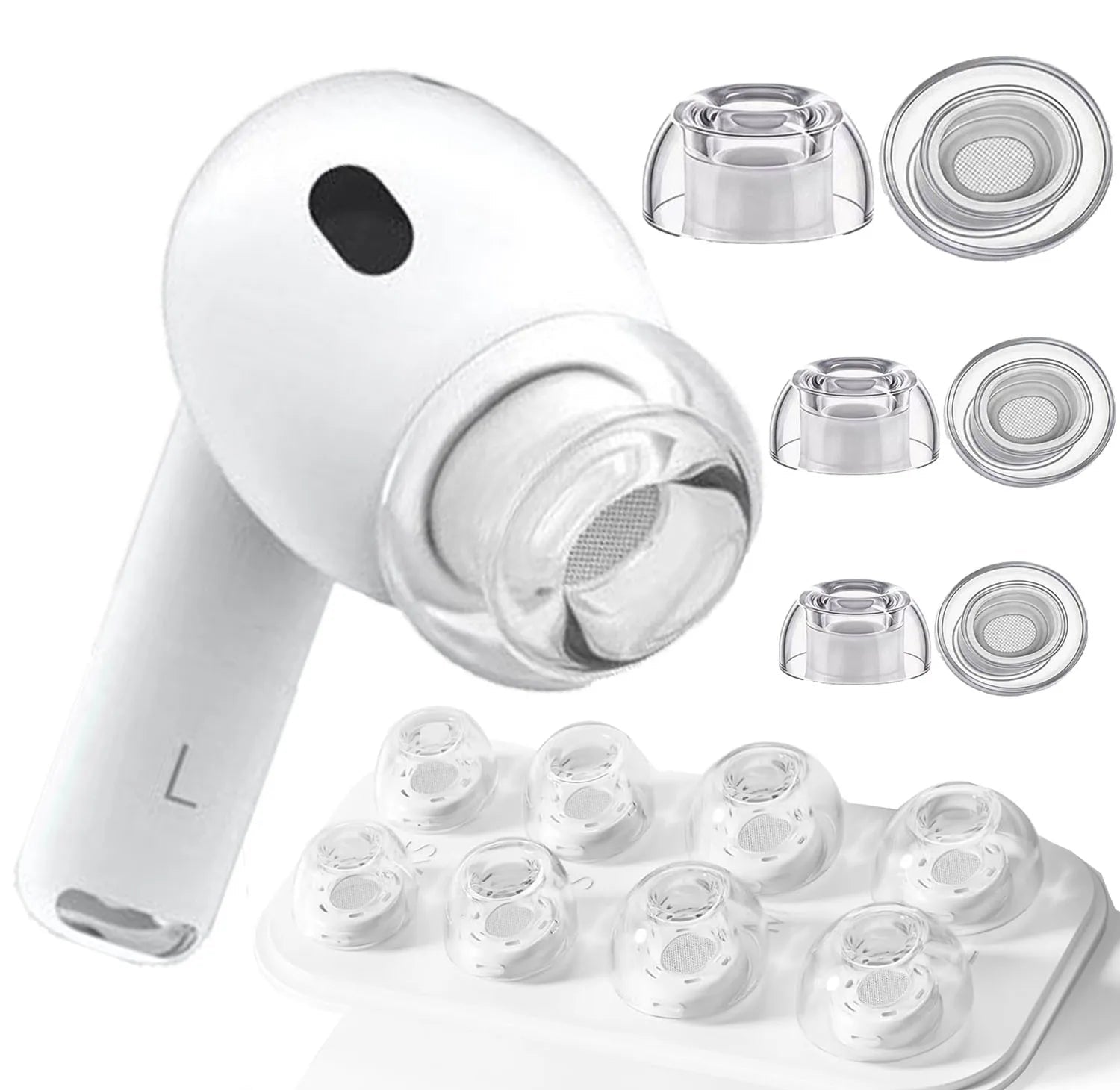 Liquid Silicone Replacement Ear Tips Compatible with AirPods Pro for Enhanced Noise Isolation Comfort