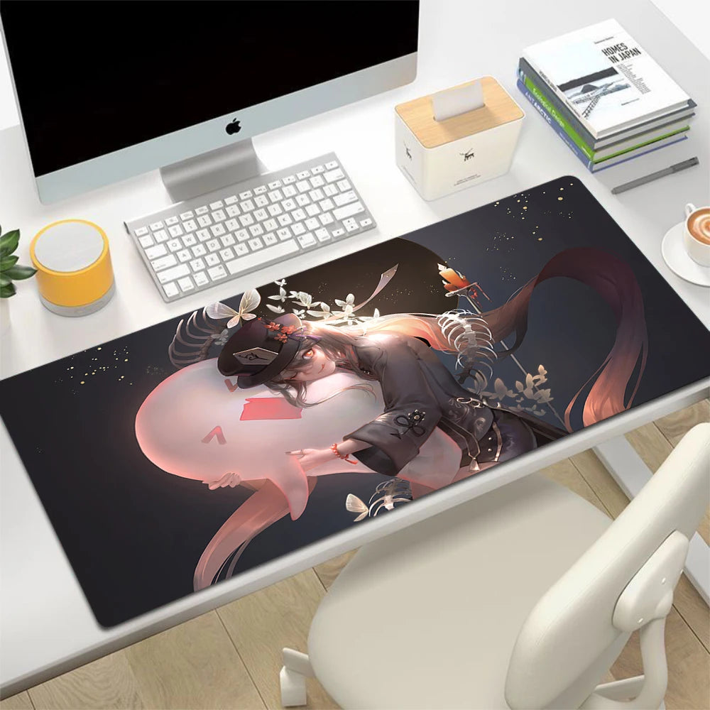 XL Anime Gaming Mouse Pad with Anti-slip Rubber Base, Stitched Edges, Custom Print Options