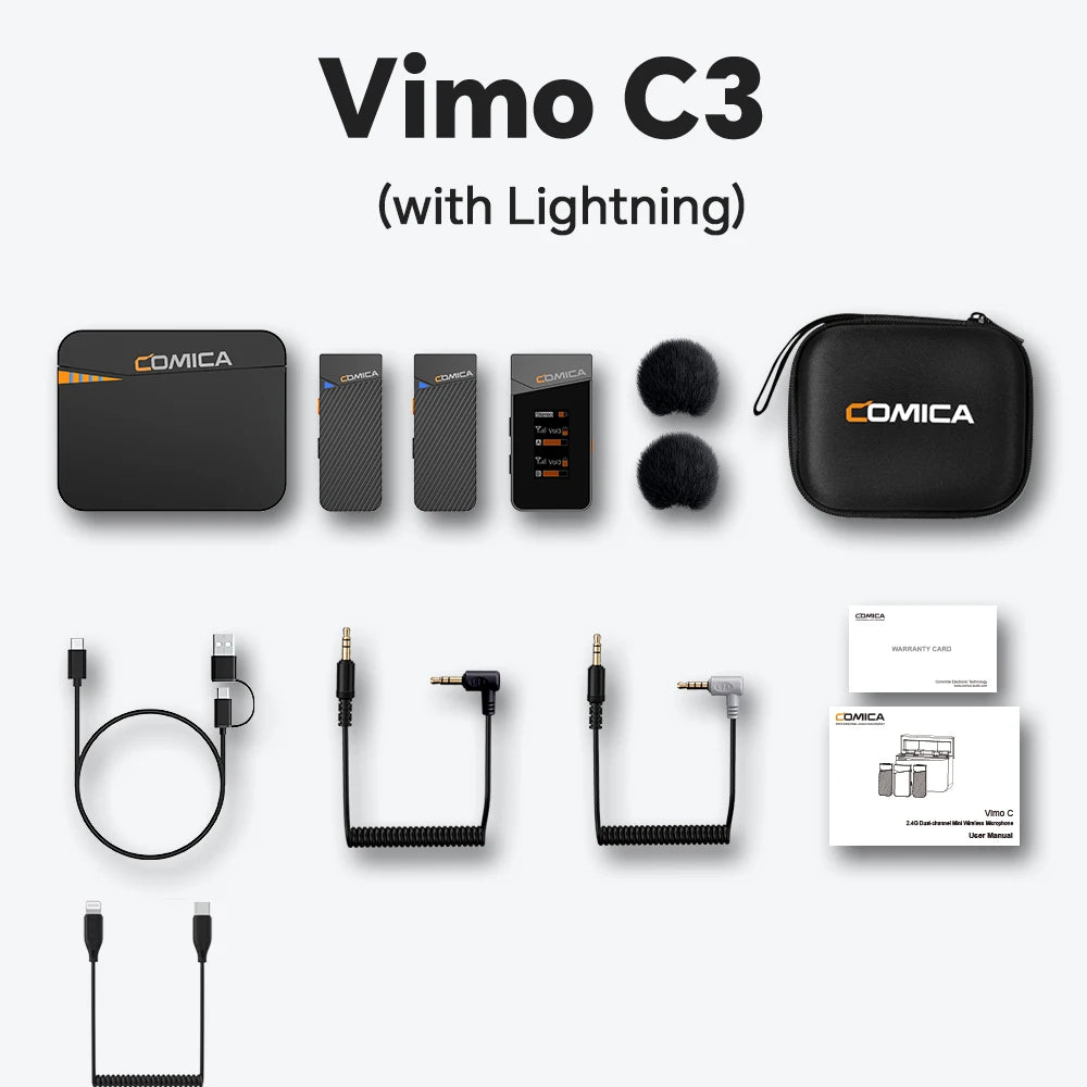 2.4GHz Mini Wireless Lavalier Microphone with Charging Case for Camera Phone Podcast Interview