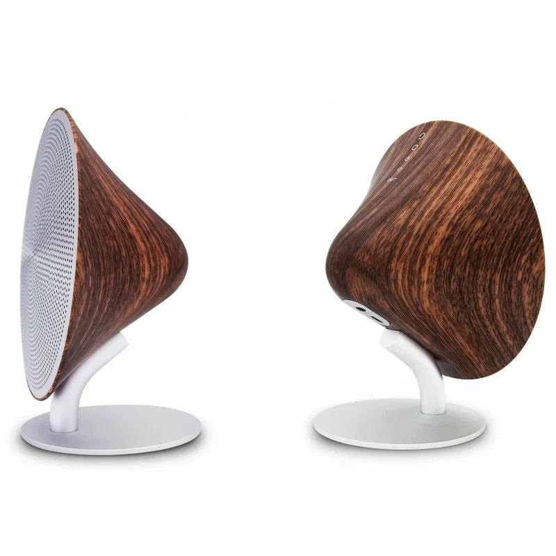 Retro Wooden Portable Bluetooth Boombox Speaker with Deep Bass and Touch Controls for Home & Office