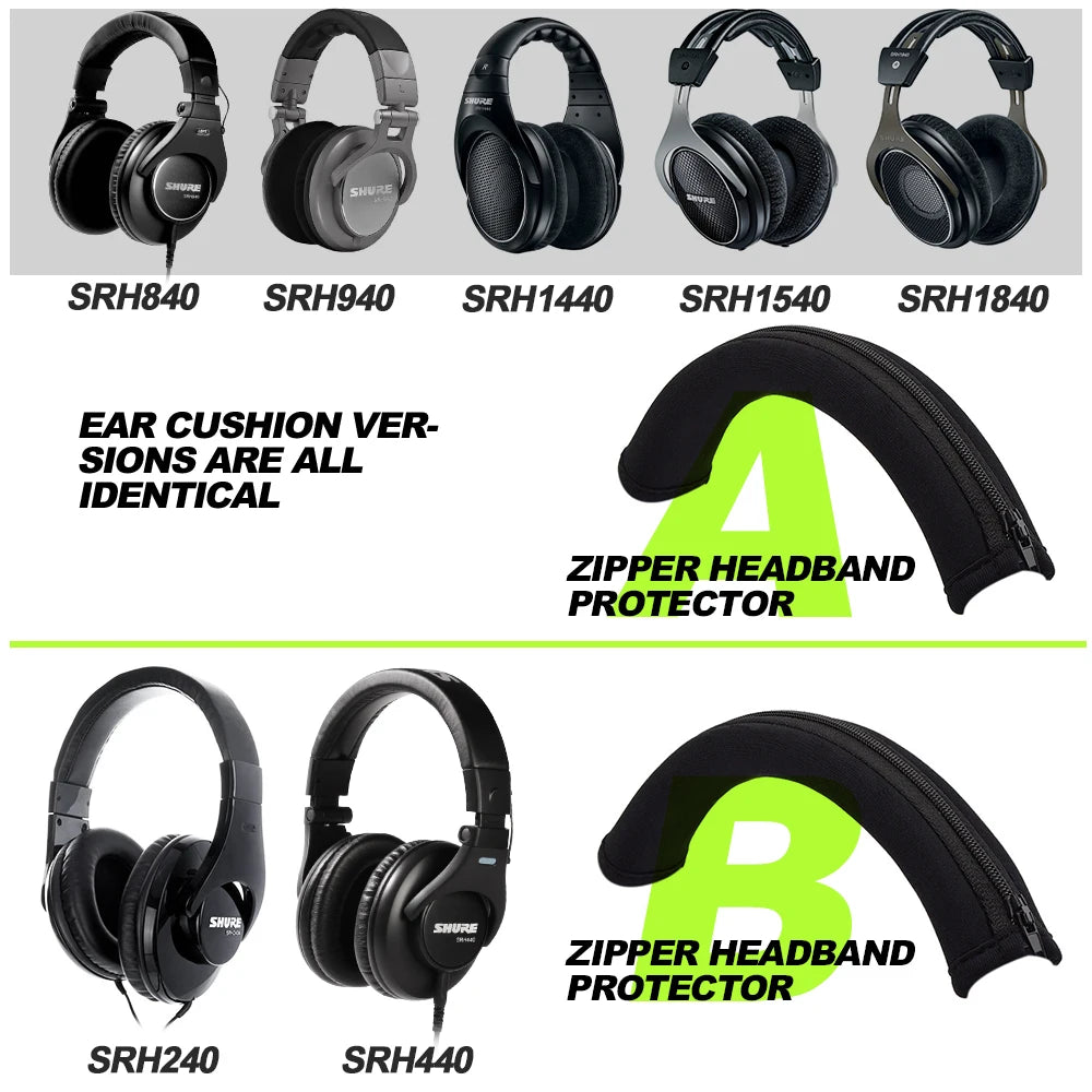 Premium Memory Foam Ear Pads for Shure SRH240 SRH440 SRH840 SRH940 SRH1440 SRH1540 SRH1840