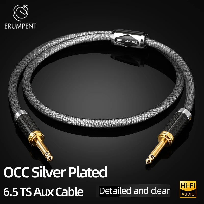 Premium 6.5mm to 6.5mm Mono Audio Cable for Guitar Amplifier Speaker and Studio Equipment