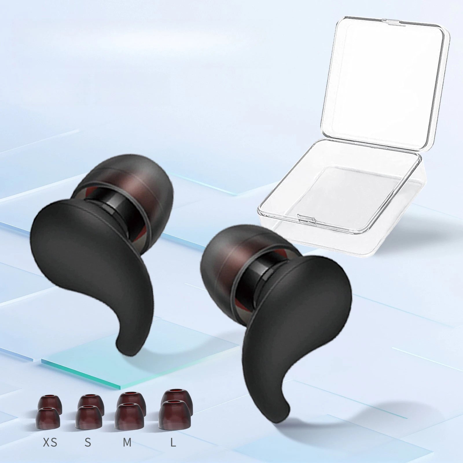 Reusable Silicone Noise Cancelling Earplugs, Filter Mesh Sleep and Waterproof Ear Protectors