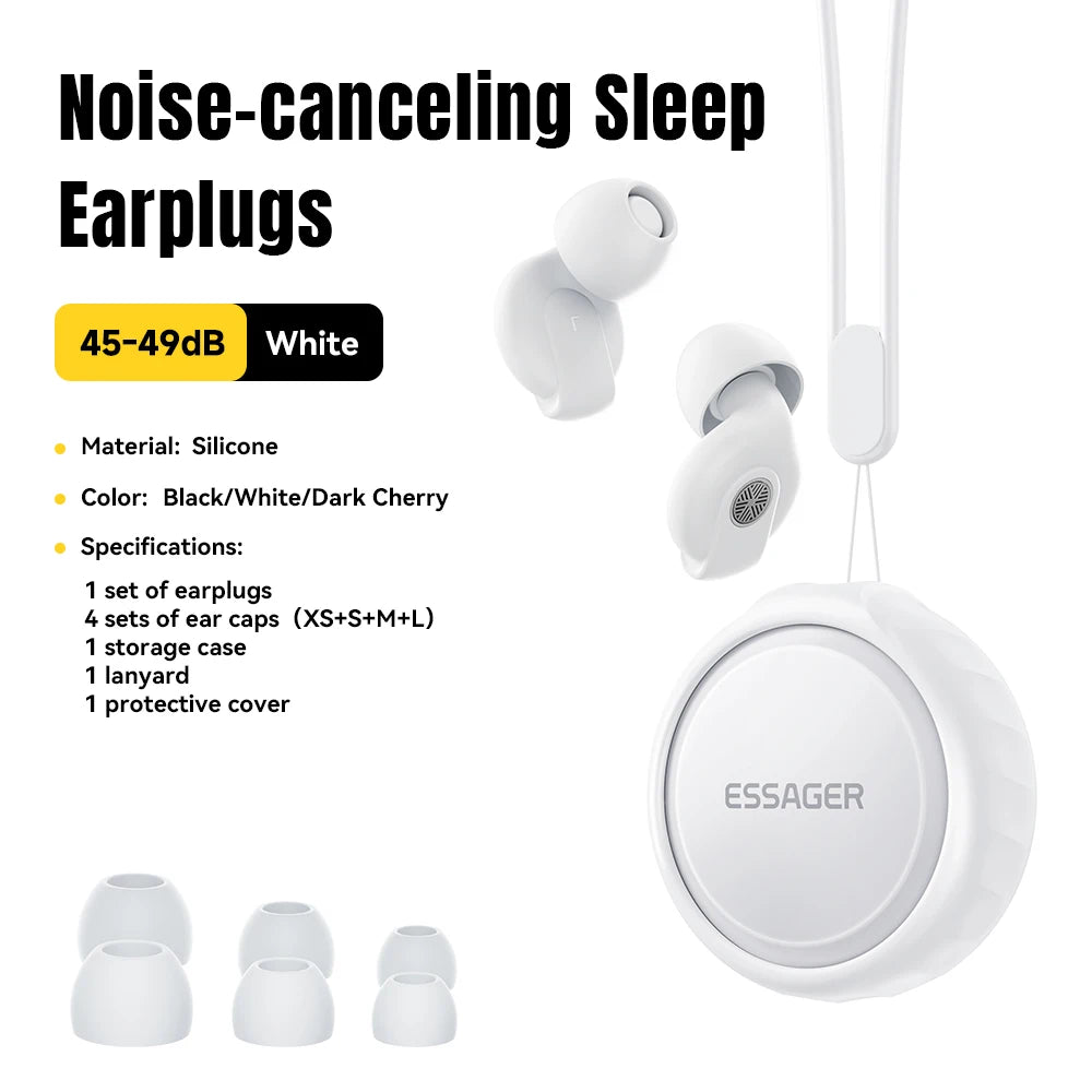 Silicone Noise Cancelling Earplugs for Sleep Work Study Travel Ultra Soft 45dB Hearing Protection