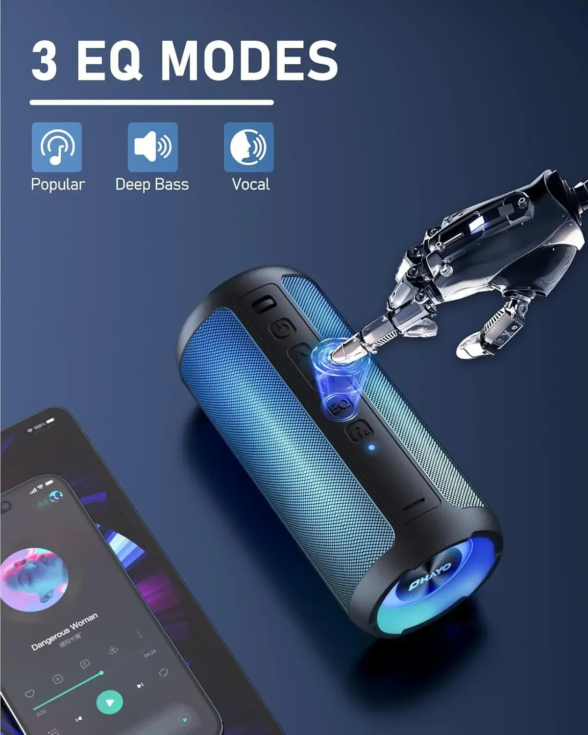 Portable LED Camping Lantern Bluetooth Speaker with RGB Light Display for Outdoor Use