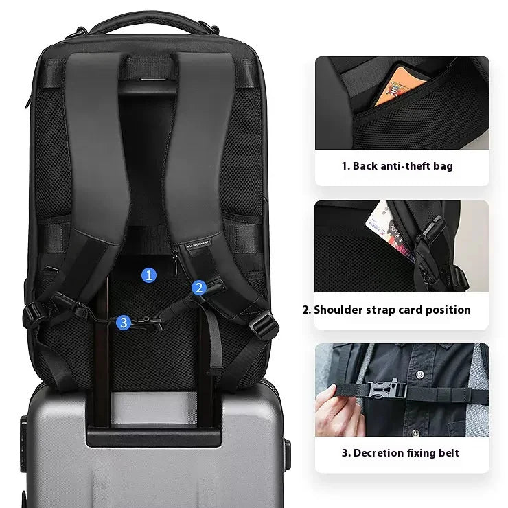 Spacious 17 Inch Laptop Backpack for Travel with Water Resistant Oxford and Organised Compartments