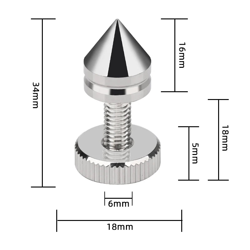 Pure Copper Rhodium Plated Isolation Feet and Damping Spikes for Amplifiers and Speakers