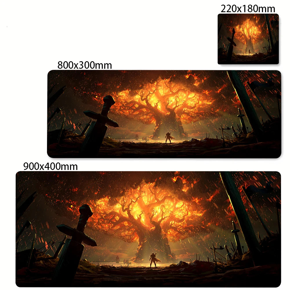 Extended Non-slip Gaming Mouse Mat with Wrist Support for Desk and Keyboard, Multiple Sizes Available