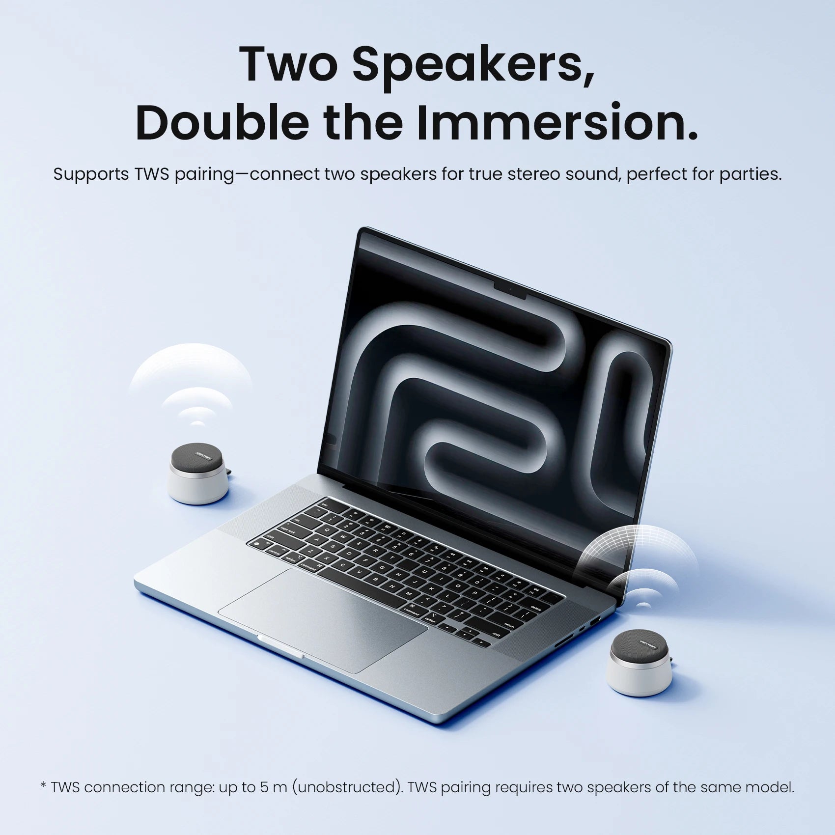 Magnetic Portable Bluetooth Speaker with IPX6 Waterproof and Enhanced Bass for Outdoor Use