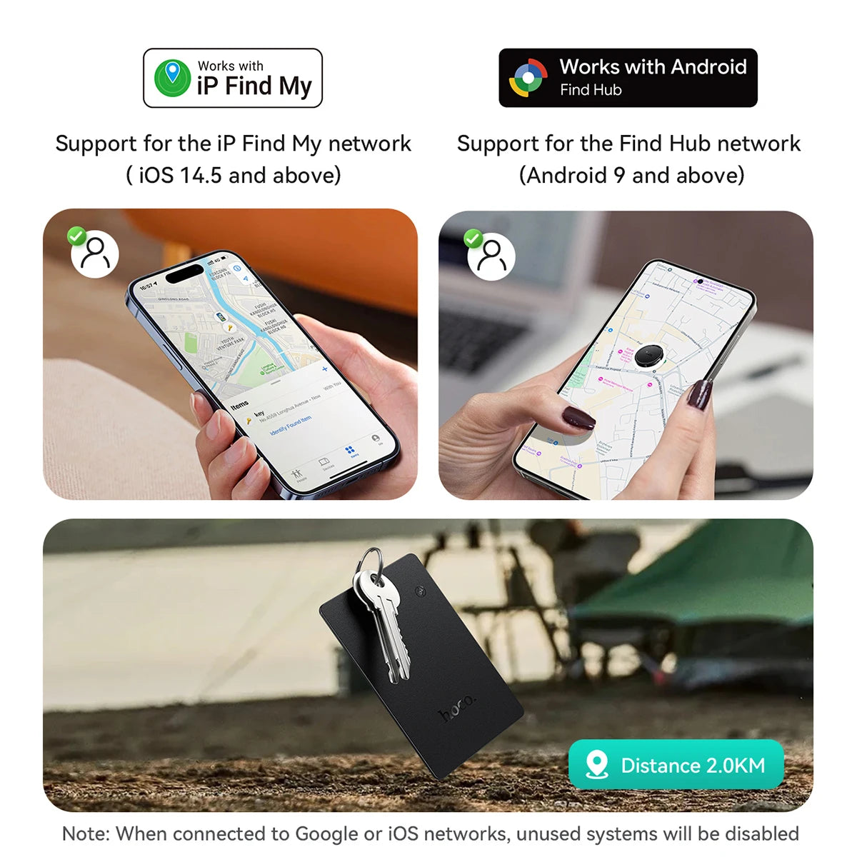Ultra-Thin Card-Style Anti-Lost Tracker for iPhone and Android with Wireless Charging and GPS
