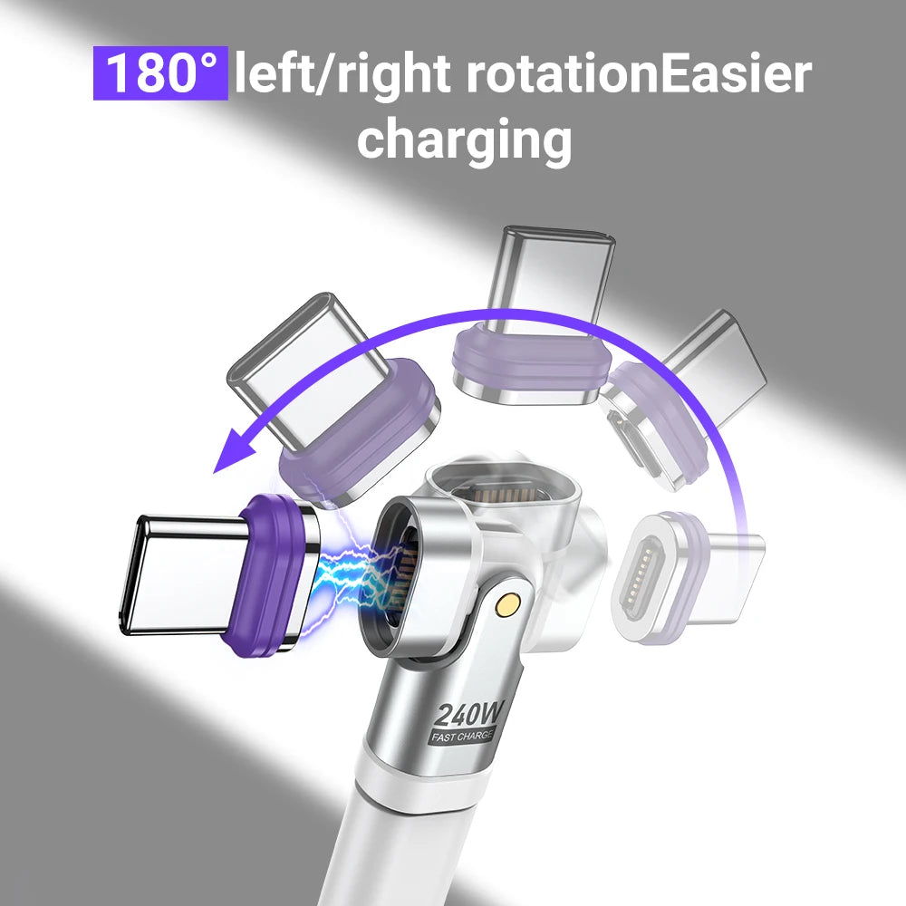 240W Magnetic USB C Adapter OTG Converter Type C Male to Female Fast Charging Connector