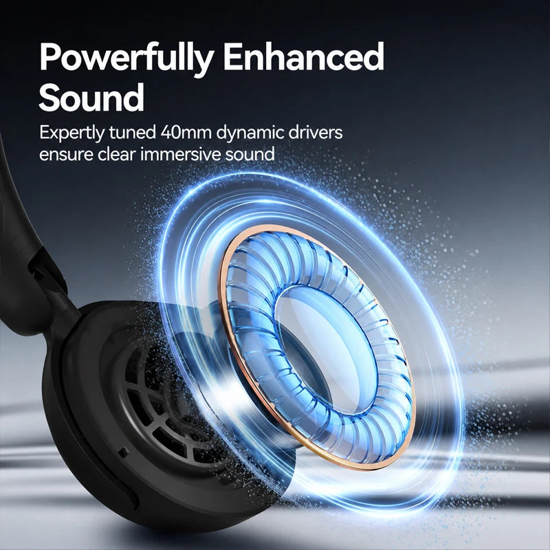 Wireless Bluetooth On-Ear Headphones with Hearing Protection and 65 Hours Battery Life Quick Charge