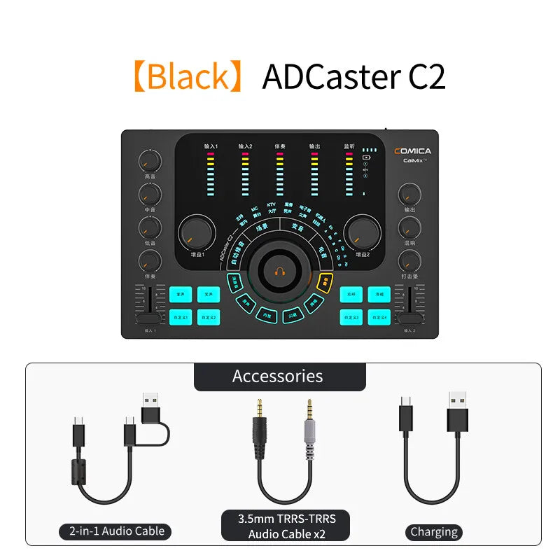 Professional Audio Interface Sound Card and DJ Mixer for Podcasting, Streaming and Recording
