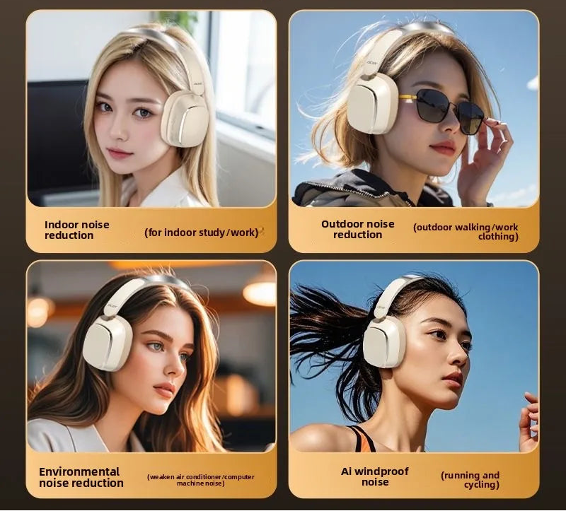 Active Noise Cancelling Bluetooth Headphones with HD Mic and Surround Sound