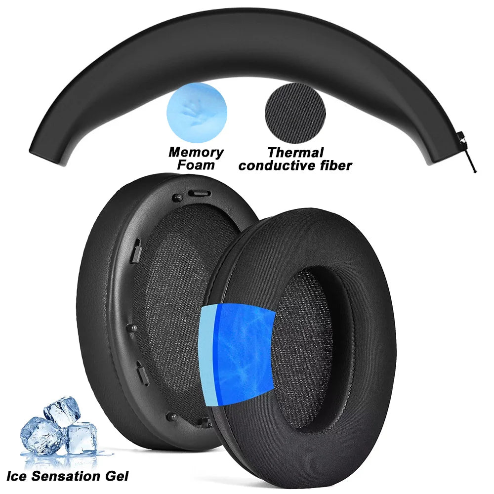 Premium Replacement Memory Foam Protein Leather Earpads Cushions for Over-Ear WH-1000XM3 Headphones