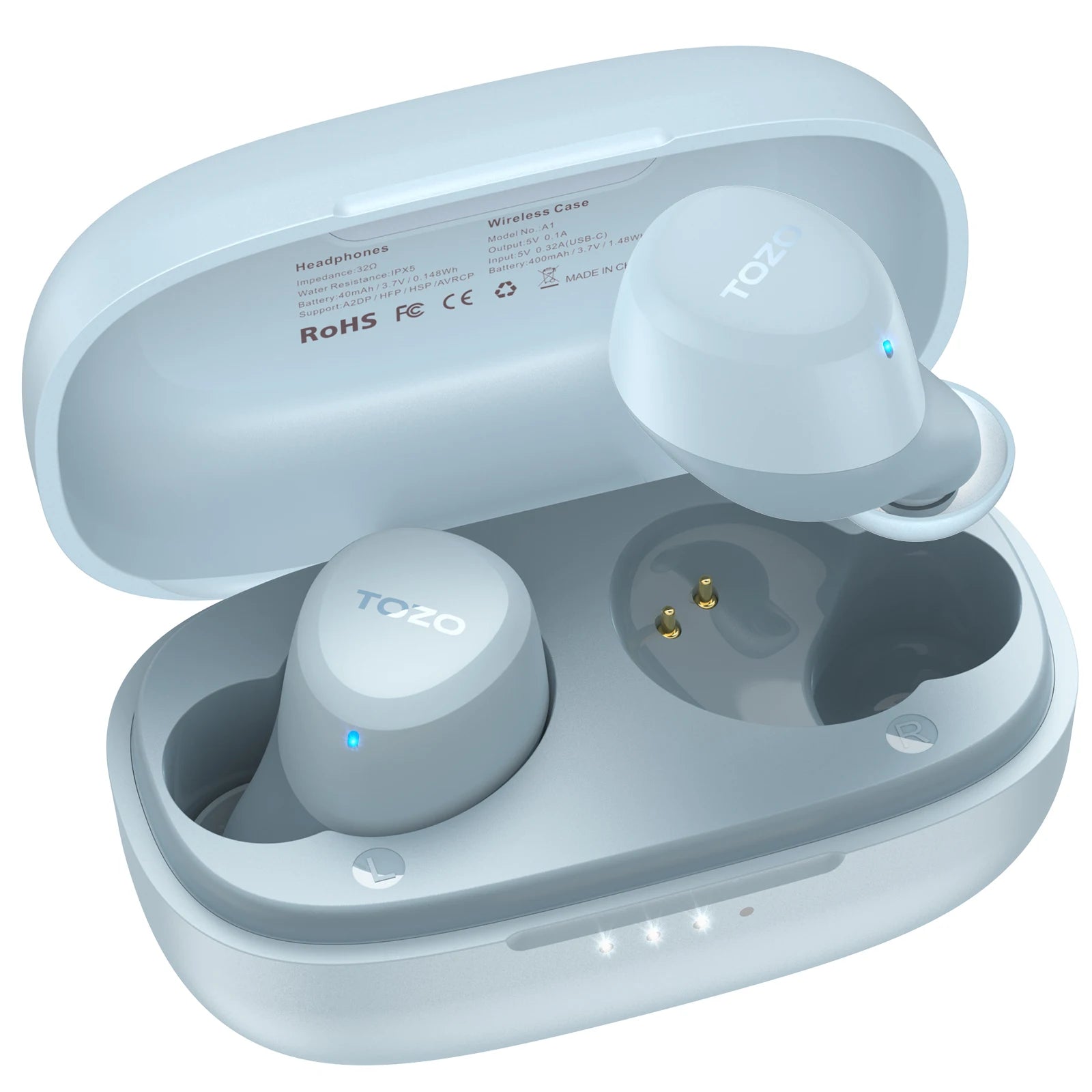 Wireless Bluetooth 5.3 In-Ear Earbuds with Microphone Waterproof Mini Headphones for Sport and Calls