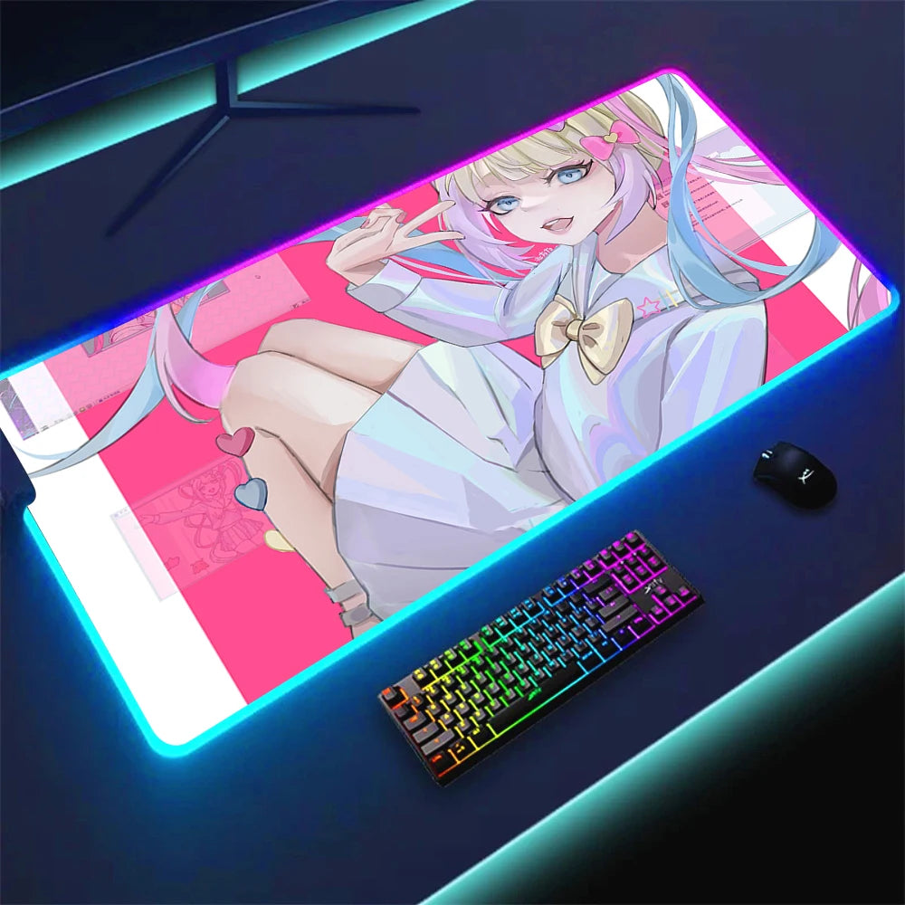 Extended RGB Gaming Mouse Mat with LED Lighting Extra Large Waterproof Non Slip Rubber Surface