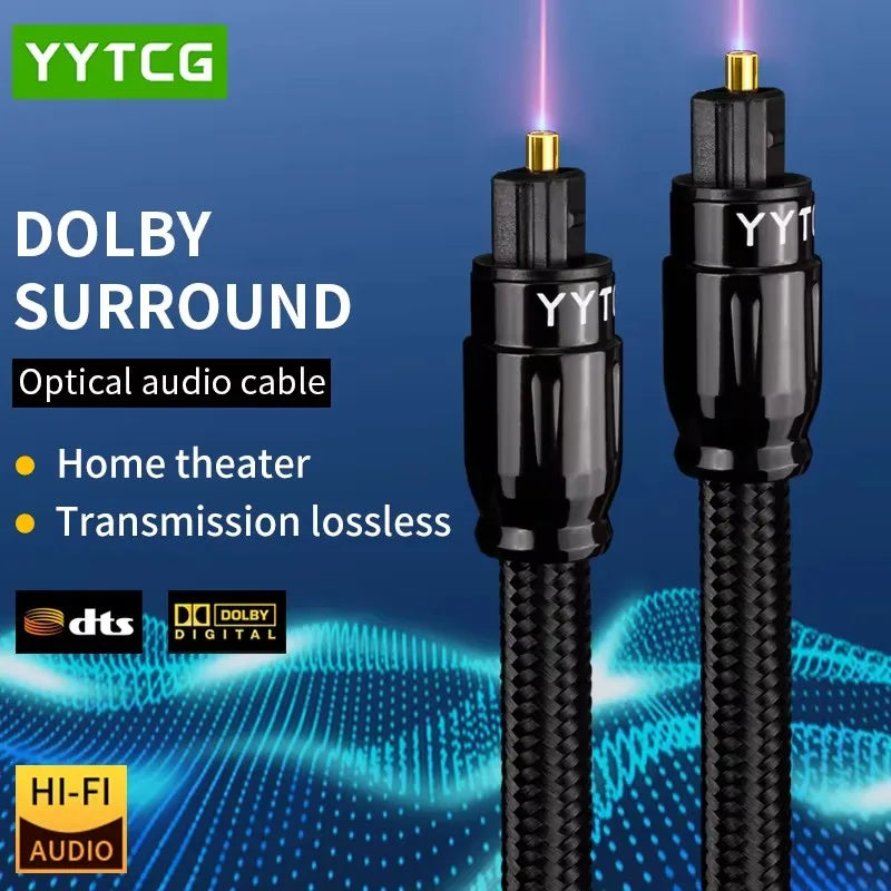 Premium SPDIF Optical Audio Cable for TV Amplifier Speaker Console and HiFi Sound System