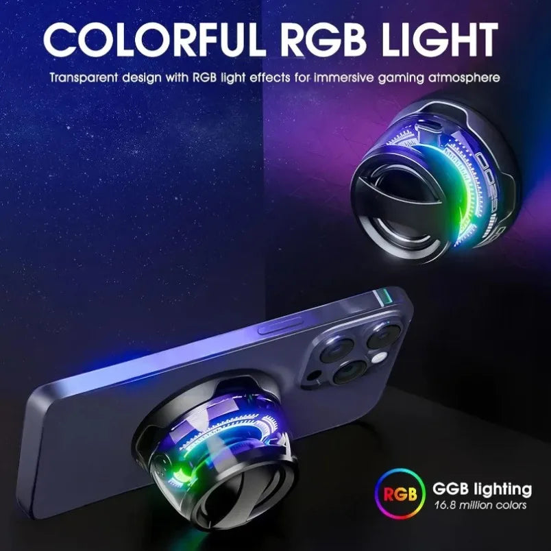 Portable Bluetooth 5.3 Speaker with RGB Lighting, Magnetic Mount, and Phone Holder