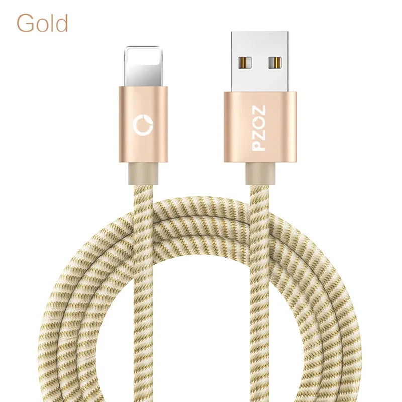 Short USB Charging Cable 25cm 50cm 1m Fast Charge Nylon Data Cord Compatible with iPhone Devices