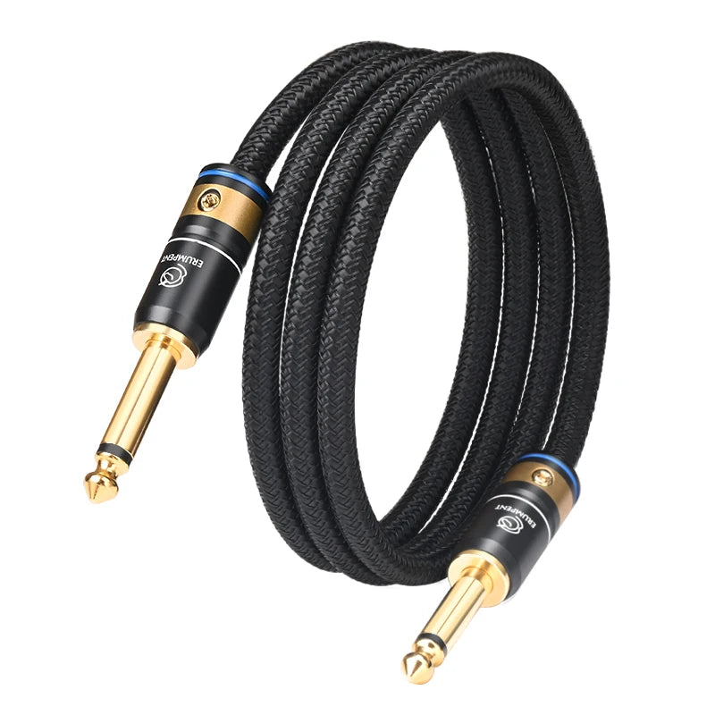 Premium 6.5mm to 6.5mm Mono Audio Cable for Guitar Amplifier Mixer and Studio Equipment