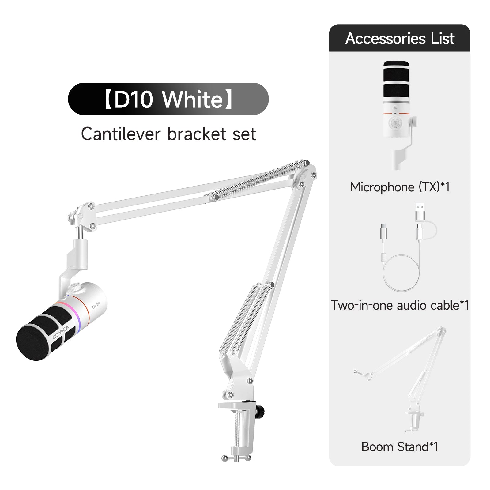 RGB Dynamic USB XLR Wireless Cardioid Microphone with Noise Reduction for Streaming and Podcasting