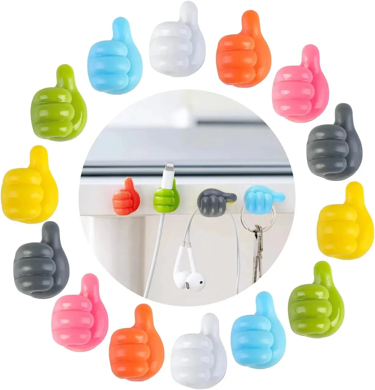 Silicone Cable Organiser Clips Set for Desk USB and Earphone Wire Management 10 Pack