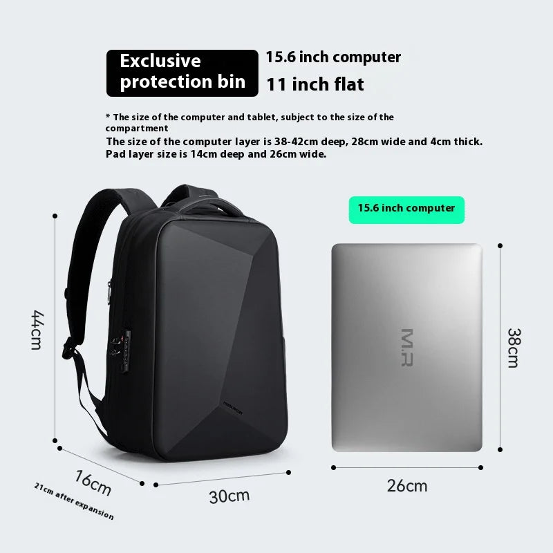 Expandable business laptop backpack anti-theft with USB port for travel and everyday use 15 inch